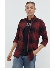 Koszula męska koszula bawełniana męska kolor bordowy regular z kołnierzykiem button-down - Answear.com Only & Sons