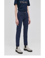Spodnie Spodnie damskie kolor granatowy dopasowane medium waist - Answear.com Trussardi