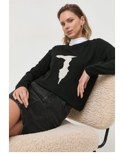 Sweter sweter z domieszką wełny damski kolor czarny lekki - Answear.com Trussardi