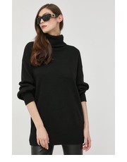 Sweter sweter z domieszką wełny damski kolor czarny z golfem - Answear.com Trussardi