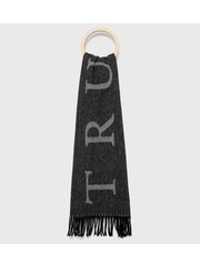 Szalik szalik wełniany kolor czarny wzorzysty - Answear.com Trussardi