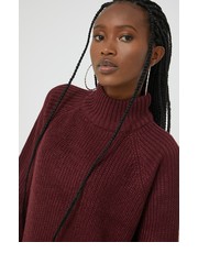 Sweter sweter damski kolor bordowy z półgolfem - Answear.com Noisy May