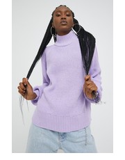 Sweter sweter damski kolor fioletowy z półgolfem - Answear.com Noisy May