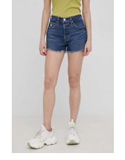Spodnie Levis szorty jeansowe damskie kolor granatowy gładkie high waist - Answear.com Levi’s