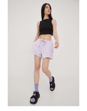Spodnie Levis szorty bawełniane damskie kolor fioletowy gładkie high waist - Answear.com Levi’s