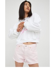 Spodnie Levis szorty jeansowe 501 ORIGINAL damskie kolor różowy gładkie high waist - Answear.com Levi’s