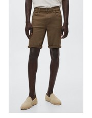 Krótkie spodenki męskie szorty jeansowe Nepto męskie kolor brązowy - Answear.com Mango Man