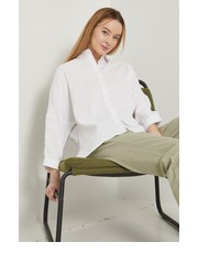 Koszula koszula damska kolor biały relaxed z kołnierzykiem klasycznym - Answear.com Medicine