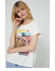 Bluzka t-shirt damski kolor beżowy - Answear.com Medicine