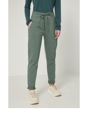 Spodnie spodnie damskie kolor turkusowy gładkie - Answear.com Medicine