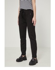 Spodnie spodnie damskie kolor czarny gładkie - Answear.com Medicine