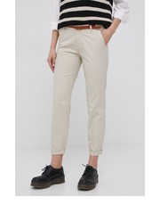 Spodnie spodnie damskie kolor beżowy fason chinos medium waist - Answear.com Only