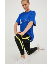 Legginsy adidas by Stella McCartney legginsy do biegania damskie kolor czarny z nadrukiem - Answear.com Adidas By Stella Mccartney