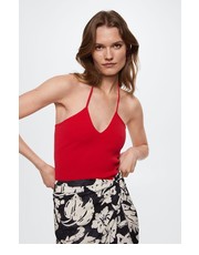 Bluzka top Alberta damski kolor czerwony odkryte plecy - Answear.com Mango