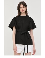 Bluzka t-shirt bawełniany kolor czarny - Answear.com Silvian Heach