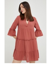 Sukienka sukienka bawełniana kolor różowy mini rozkloszowana - Answear.com Vero Moda