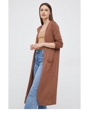Sweter kardigan damski kolor brązowy lekki - Answear.com Vero Moda