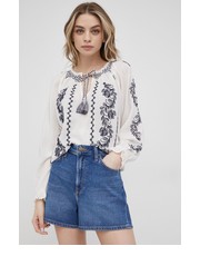 Spodnie szorty jeansowe damskie kolor granatowy high waist - Answear.com Lee