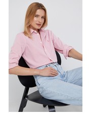 Koszula koszula bawełniana damska kolor różowy regular z kołnierzykiem klasycznym - Answear.com Polo Ralph Lauren