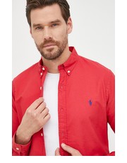 Koszula męska koszula bawełniana męska kolor czerwony slim z kołnierzykiem button-down - Answear.com Polo Ralph Lauren