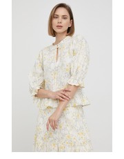 Bluzka bluzka lniana damska kolor żółty w kwiaty - Answear.com Polo Ralph Lauren