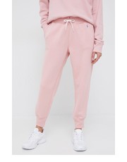 Spodnie spodnie dresowe damskie kolor różowy gładkie - Answear.com Polo Ralph Lauren