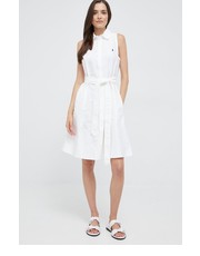 Sukienka sukienka bawełniana kolor biały mini rozkloszowana - Answear.com Polo Ralph Lauren