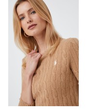 Sweter sweter wełniany damski kolor beżowy - Answear.com Polo Ralph Lauren