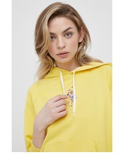Bluza bluza bawełniana damska kolor żółty z kapturem z aplikacją - Answear.com Polo Ralph Lauren
