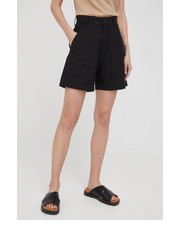 Spodnie szorty bawełniane damskie kolor czarny gładkie high waist - Answear.com G-Star Raw