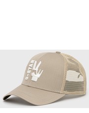 Czapka czapka kolor beżowy z aplikacją - Answear.com G-Star Raw