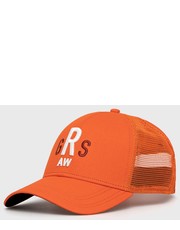 Czapka czapka kolor pomarańczowy z aplikacją - Answear.com G-Star Raw
