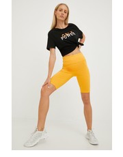 Spodnie szorty treningowe Fullan damskie kolor pomarańczowy gładkie high waist - Answear.com Only Play