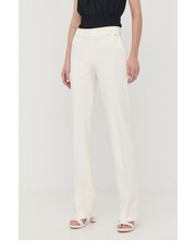 Spodnie spodnie damskie kolor beżowy proste medium waist - Answear.com Marciano Guess