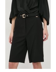 Spodnie szorty damskie kolor czarny gładkie high waist - Answear.com Marciano Guess