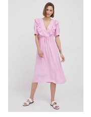 Sukienka sukienka kolor różowy midi rozkloszowana - Answear.com Y.A.S