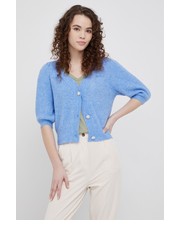 Sweter kardigan z domieszką wełny damski kolor niebieski - Answear.com Y.A.S
