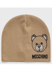 Czapka czapka kolor złoty z cienkiej dzianiny - Answear.com Moschino