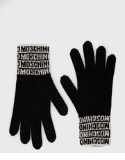 Rękawiczki rękawiczki wełniane damskie kolor czarny - Answear.com Moschino