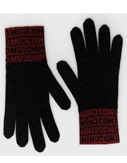 Rękawiczki rękawiczki wełniane damskie kolor czarny - Answear.com Moschino