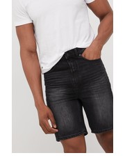 Krótkie spodenki męskie szorty jeansowe męskie kolor czarny - Answear.com Solid