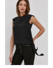Bluzka Bluzka z jedwabiem damska kolor czarny gładka - Answear.com Marella