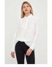 Bluzka bluzka z domieszką jedwabiu damska kolor biały gładka - Answear.com Marella