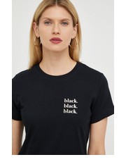 Bluzka t-shirt bawełniany kolor czarny - Answear.com Marella