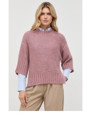 Sweter sweter z domieszką wełny damski kolor różowy - Answear.com Marella