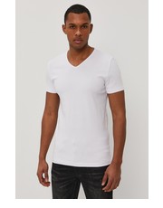 T-shirt - koszulka męska T-shirt kolor biały gładki - Answear.com Mustang