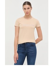 Bluzka t-shirt damski kolor beżowy - Answear.com Patrizia Pepe