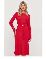 Sukienka sukienka kolor czerwony midi prosta - Answear.com Patrizia Pepe
