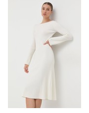 Sukienka sukienka wełniana kolor biały mini dopasowana - Answear.com Patrizia Pepe