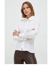 Koszula koszula damska kolor biały slim z kołnierzykiem klasycznym - Answear.com Pinko